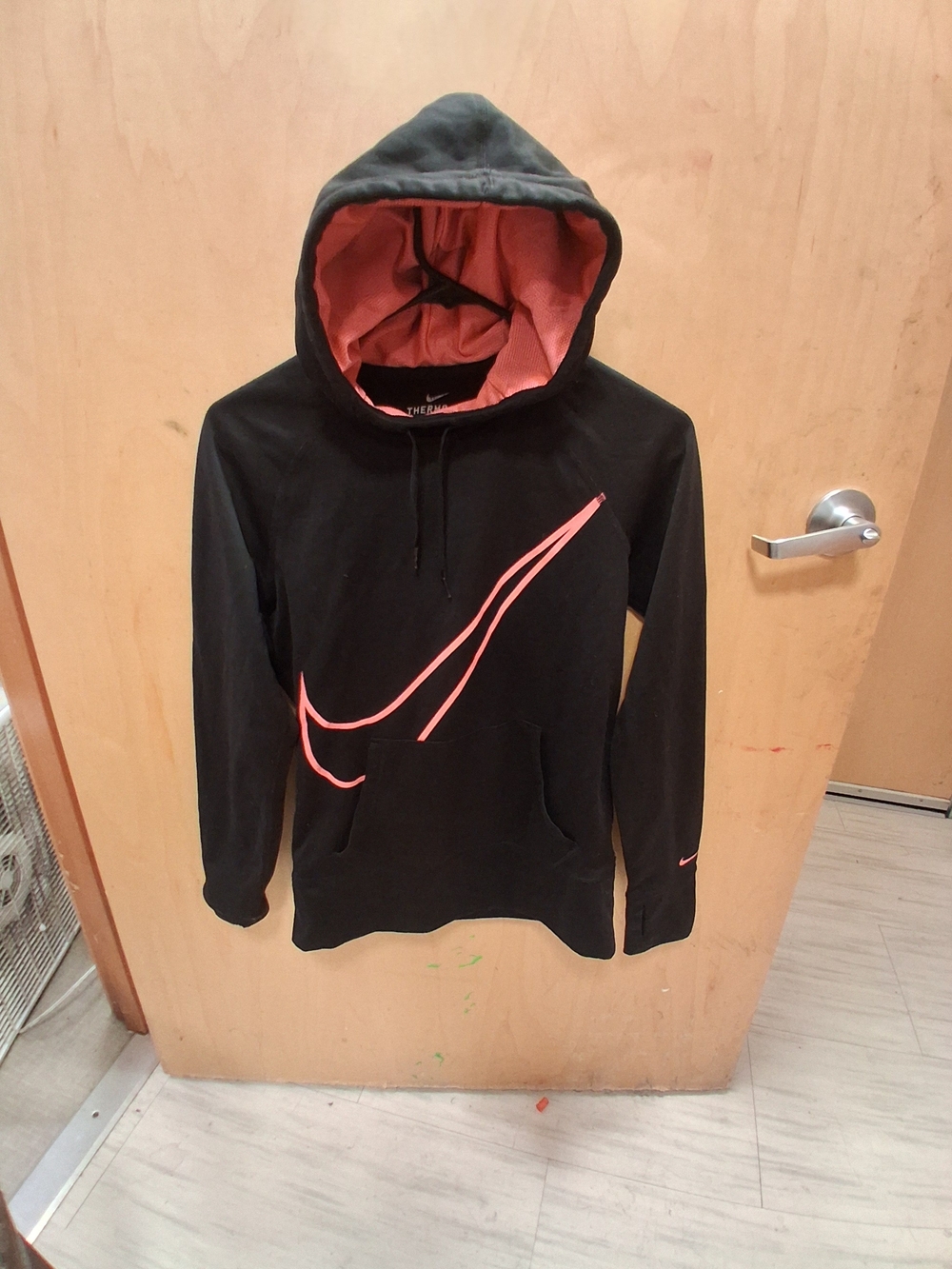 Nike Black Hoodie with Coral Pink Swoosh